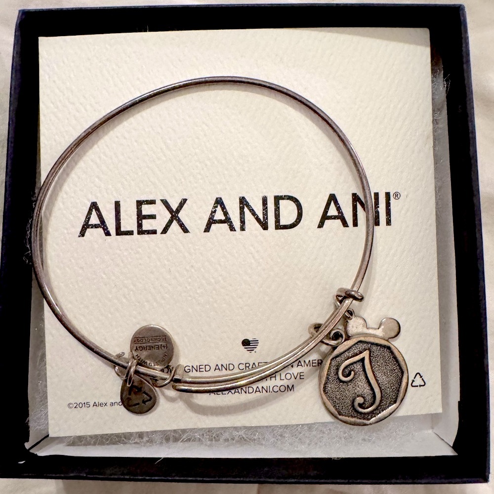 Alex and Ani Silver Initial “T” Charm Bracelet🩶